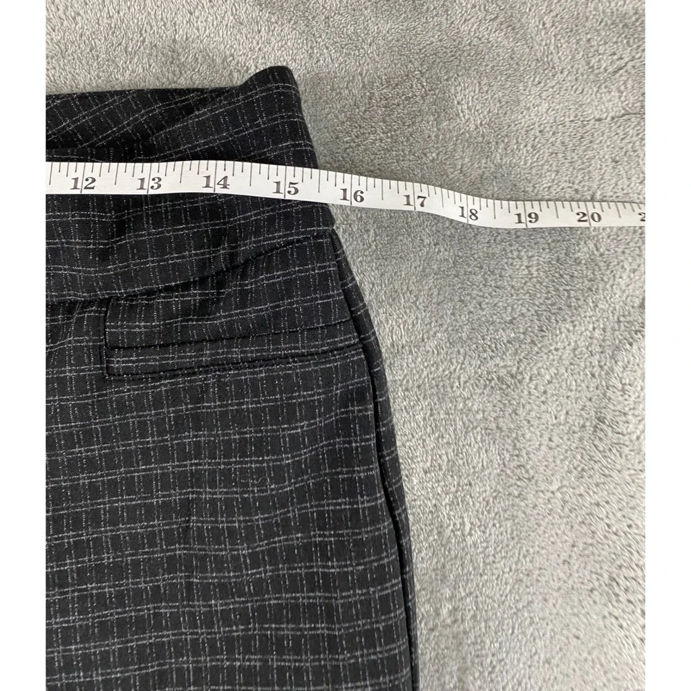 Dalia Womens Grey Grid Pull On Slim Leg Dress Pants Size M‎ D4654-E1761 Stretch